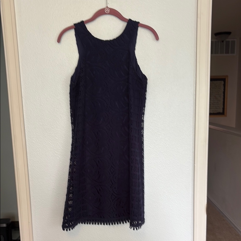 Elegant Navy Lace Dress